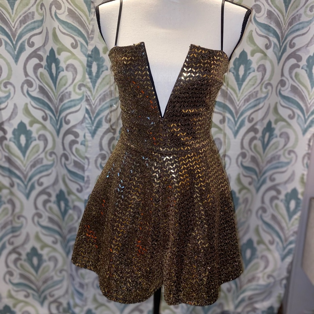 Black and gold romper